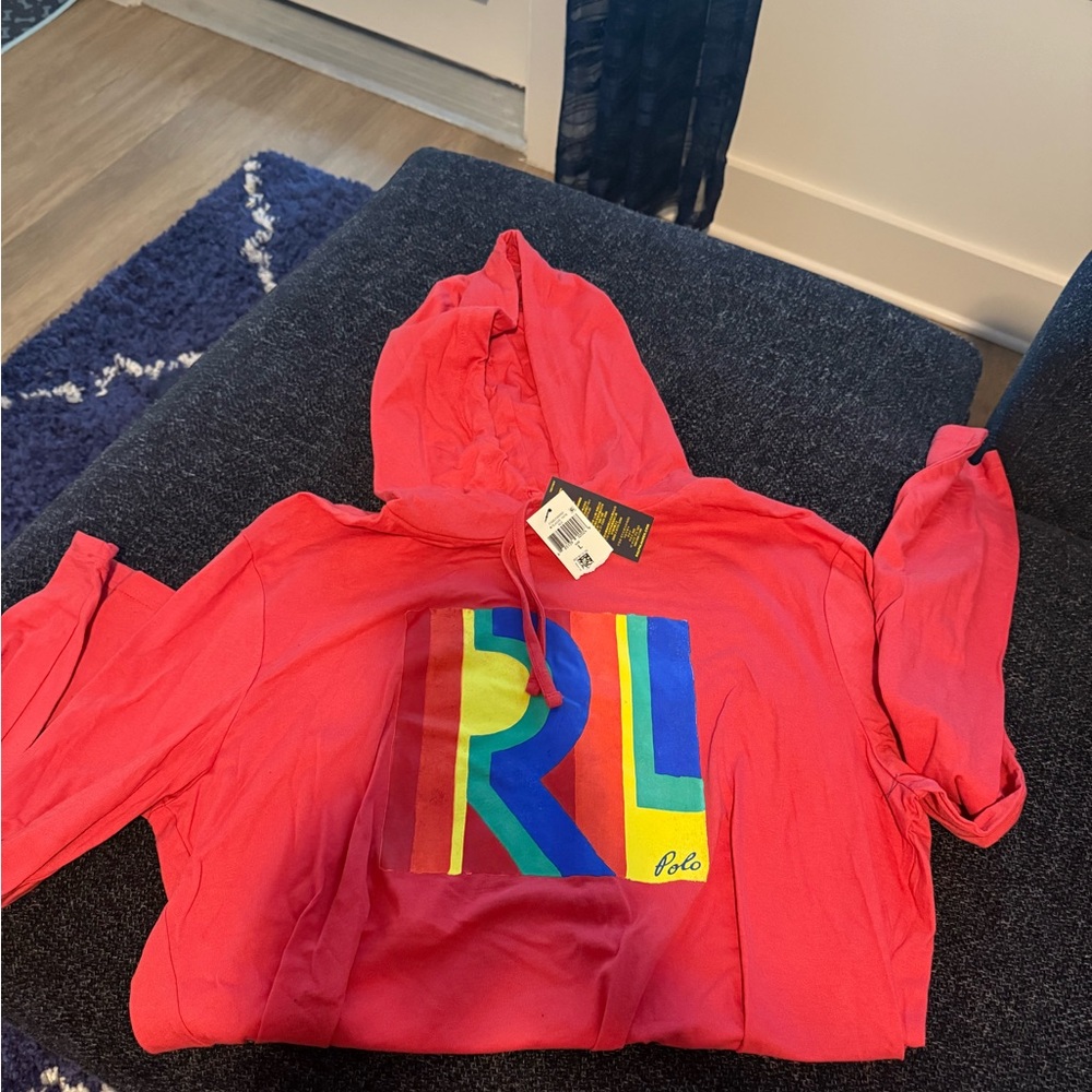Polo by Ralph Lauren Red Sweatshirt Hoodie Casual Cotton Blend
